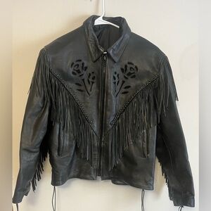 Vintage leather Hudson Rose Genuine Leather Biker Jacket